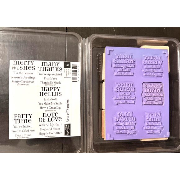 STAMPIN UP! Lots of Thoughts set of 6 Wood Mounted Rubber Stamps 111405 - Picture 3 of 3